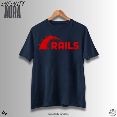 Rails–Unisex Half Sleeve T-Shirt for Programmers & Developers | Infinity Aura