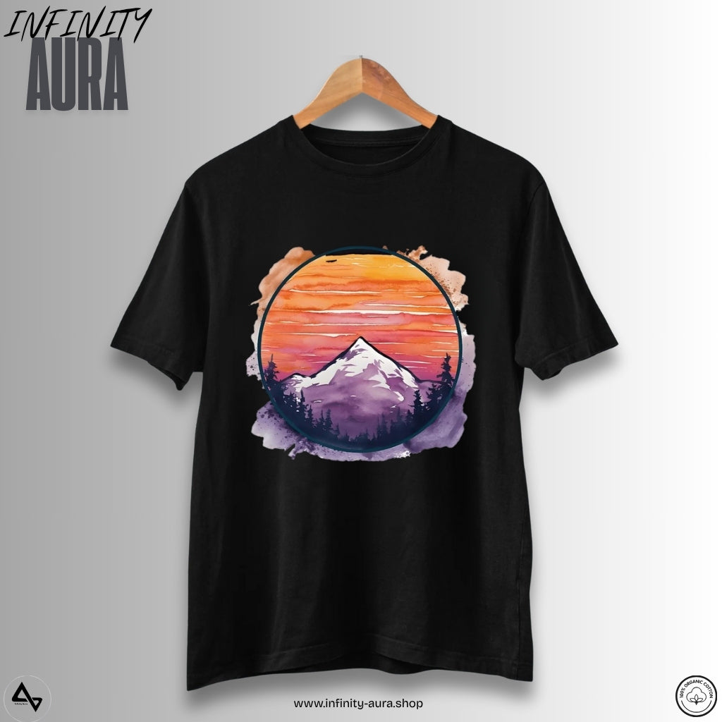 Sunset Peaks – Unisex Half Sleeve Graphic Tee