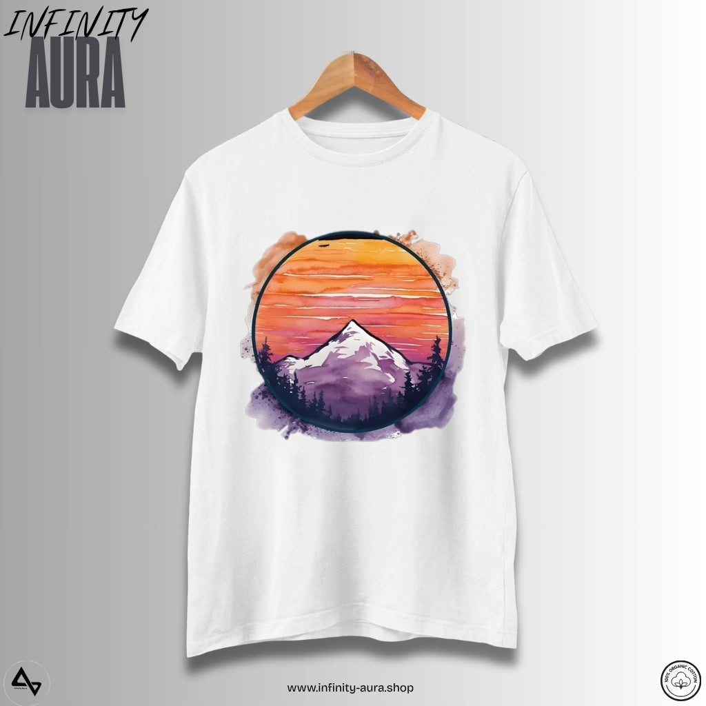 Sunset Peaks – Unisex Half Sleeve Graphic Tee