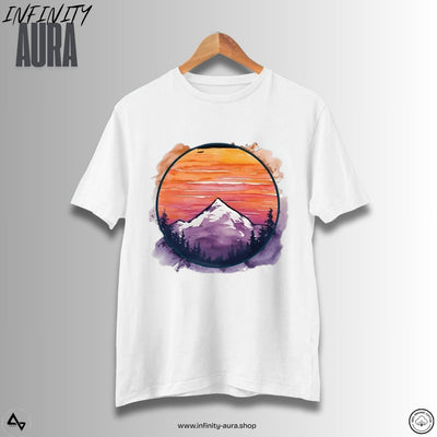 Sunset Peaks – Unisex Half Sleeve Graphic Tee