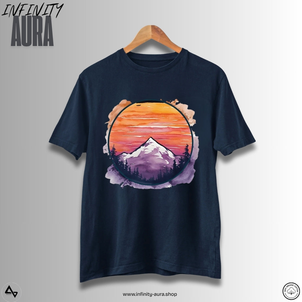 Sunset Peaks – Unisex Half Sleeve Graphic Tee