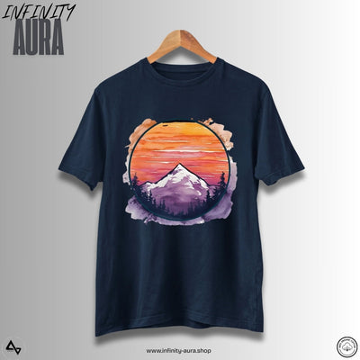Sunset Peaks – Unisex Half Sleeve Graphic Tee
