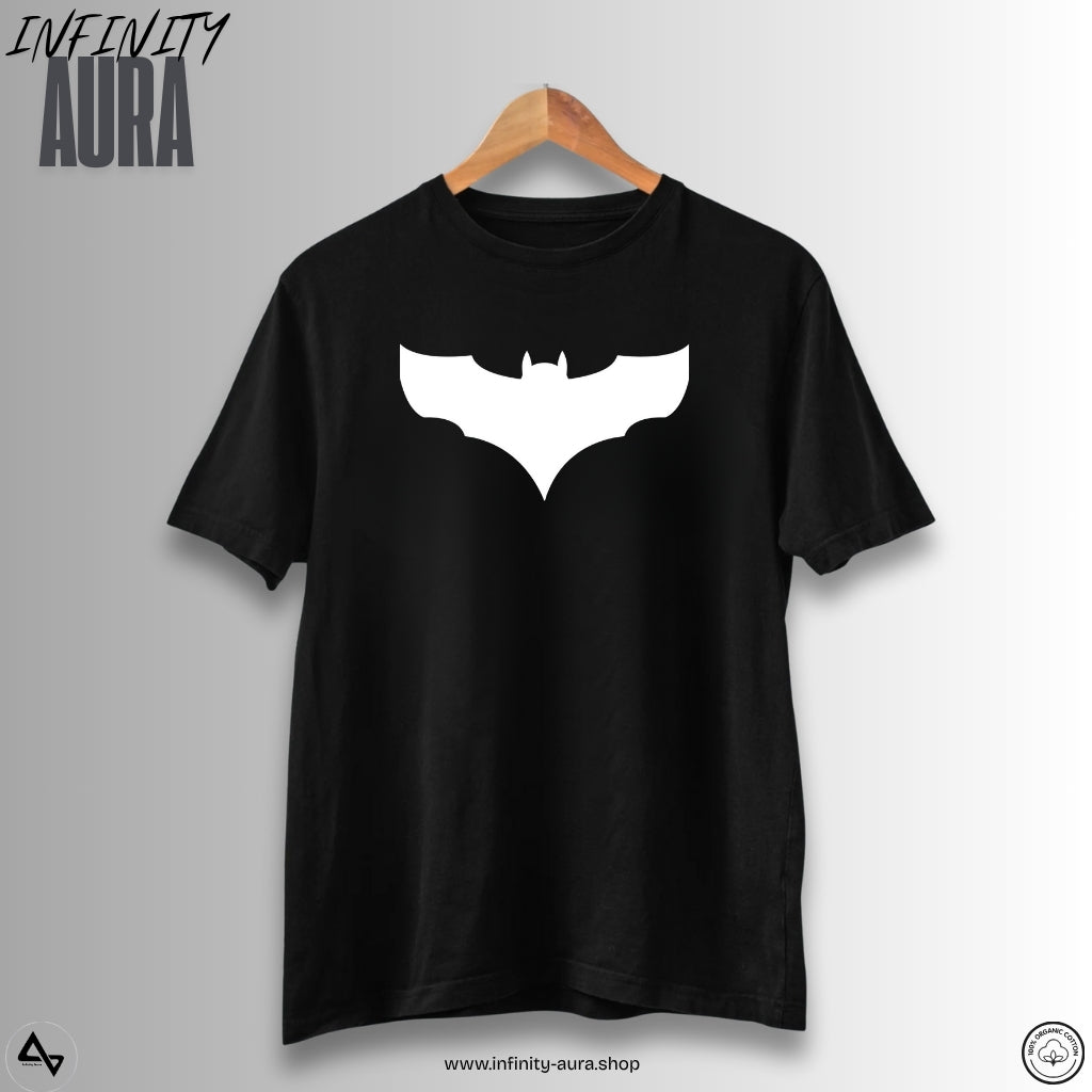 Dark Vigilante – Minimal Batman-Inspired Logo T-Shirt | Classic Tee for Superhero Fans