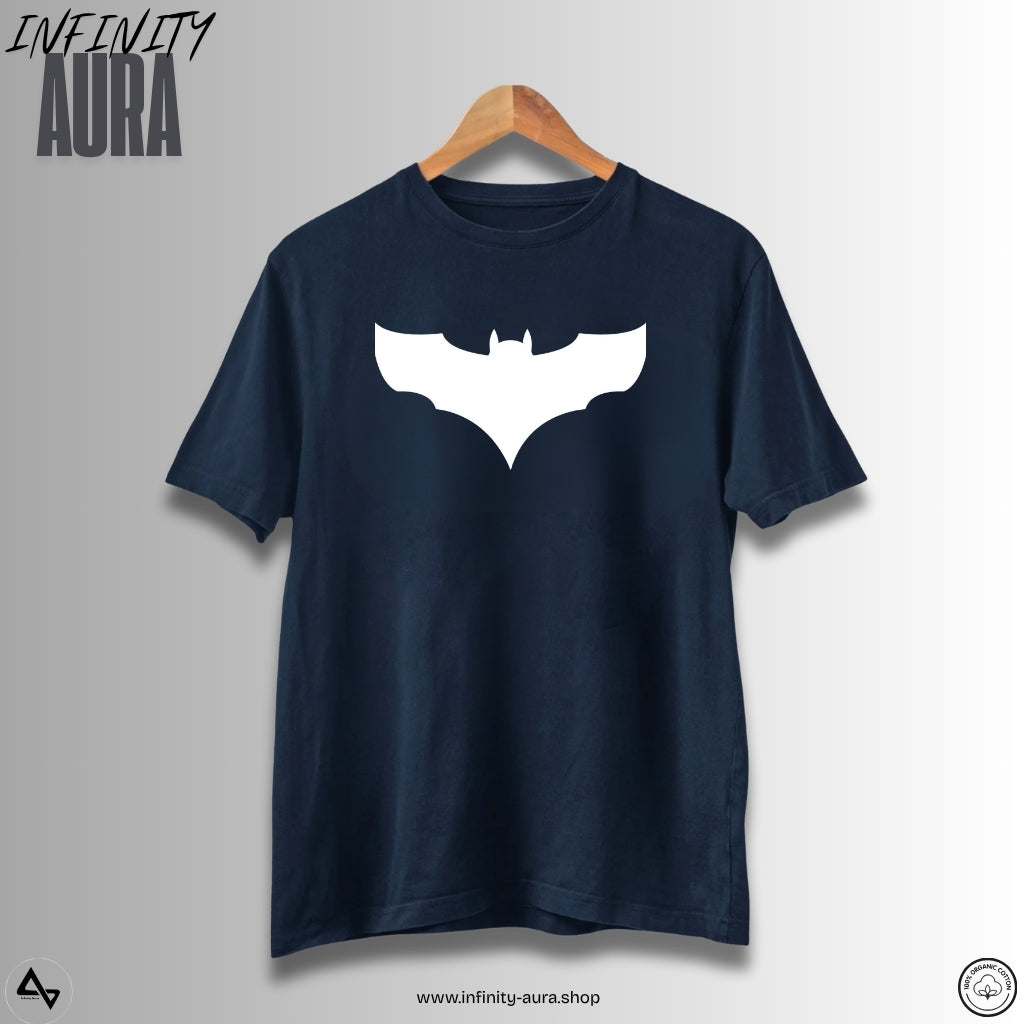 Dark Vigilante – Minimal Batman-Inspired Logo T-Shirt | Classic Tee for Superhero Fans