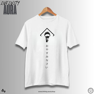 Silent Mode – Unisex White Graphic Tee | Japanese “Good Night” Anime Aesthetic
