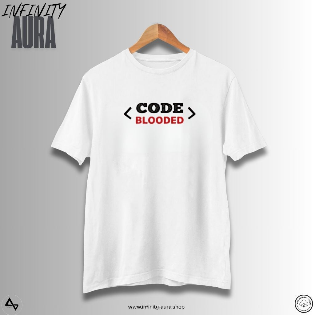 Code Blooded–Unisex Half Sleeve T-Shirt for Programmers & Developers