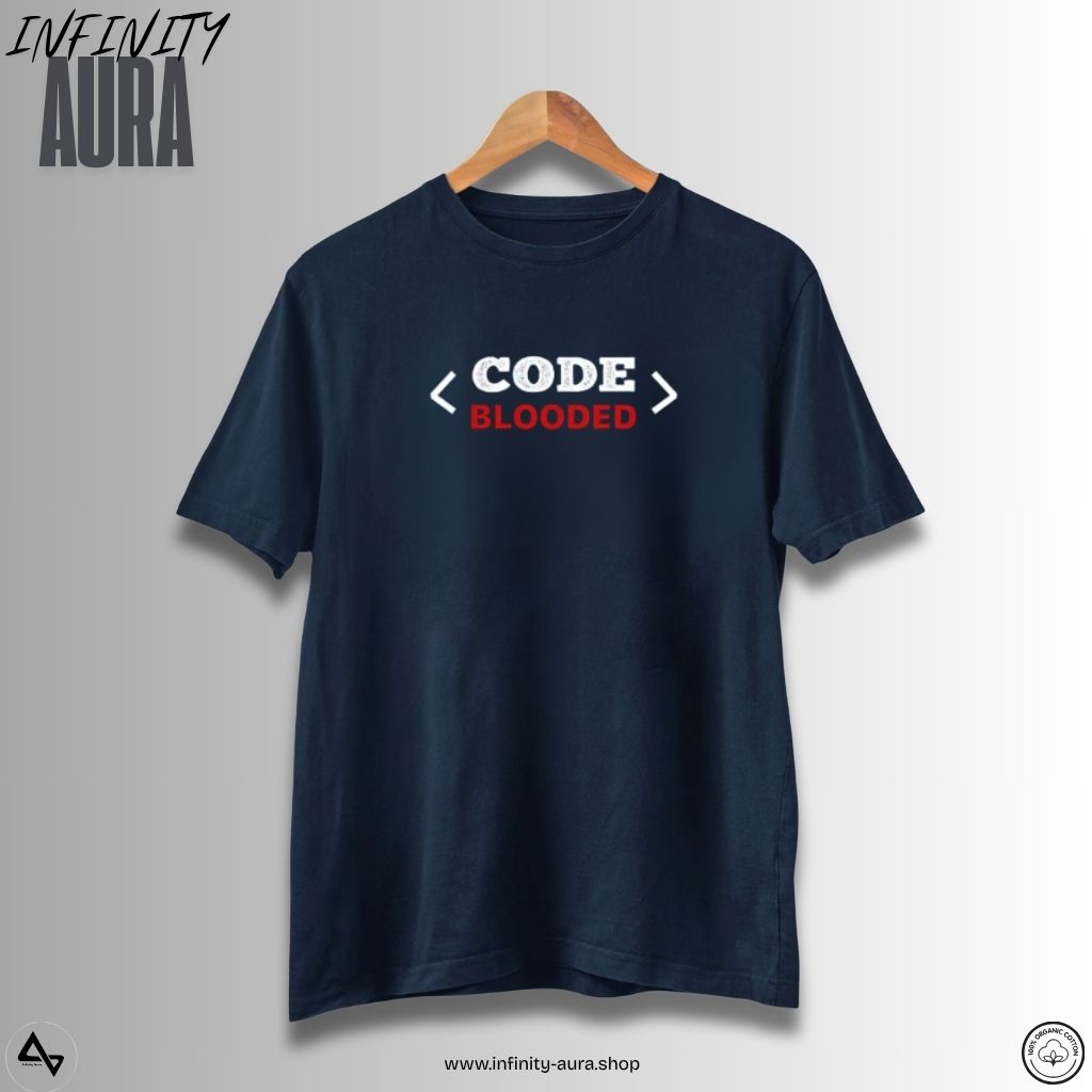 Code Blooded–Unisex Half Sleeve T-Shirt for Programmers & Developers