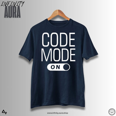 Code Mode On–Unisex Half Sleeve T-Shirt for Programmers & Developerst | Infinity Aura
