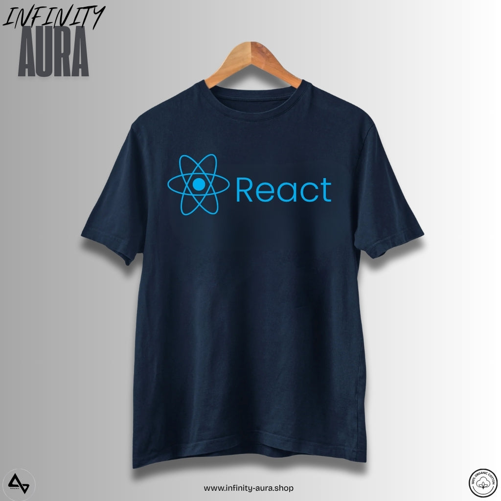 React JS Developer T-Shirt | Unisex Half Sleeve Tee for Programmers & Coders | JavaScript Framework Swag